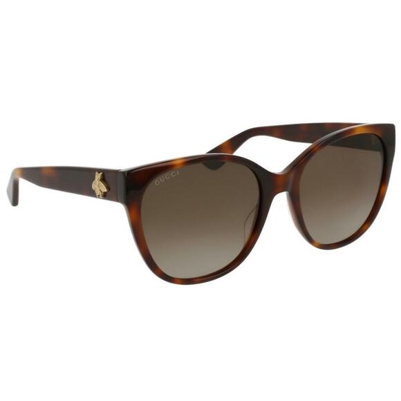 Gucci Light Havana Cat-Eye Sunglasses with Gradient Lenses